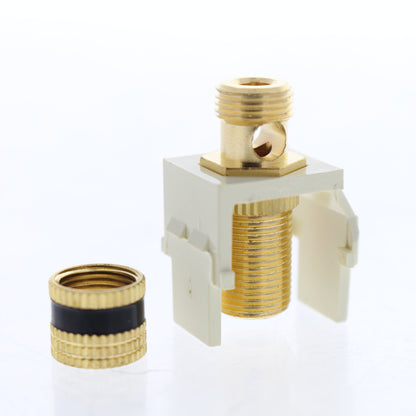 Leviton Acenti AC833-EB-NTL Natural Black Stripe Coaxial Connector Brass F-Type