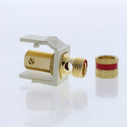 Leviton Acenti AC833-RD-NTL Natural Red Stripe Coaxial Connector Brass F-Type