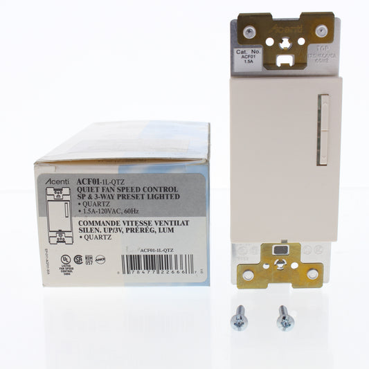 Leviton ACF01-1L-ONX Quartz Acenti SP/3-Way Preset Ceiling Fan Speed Control 1.5