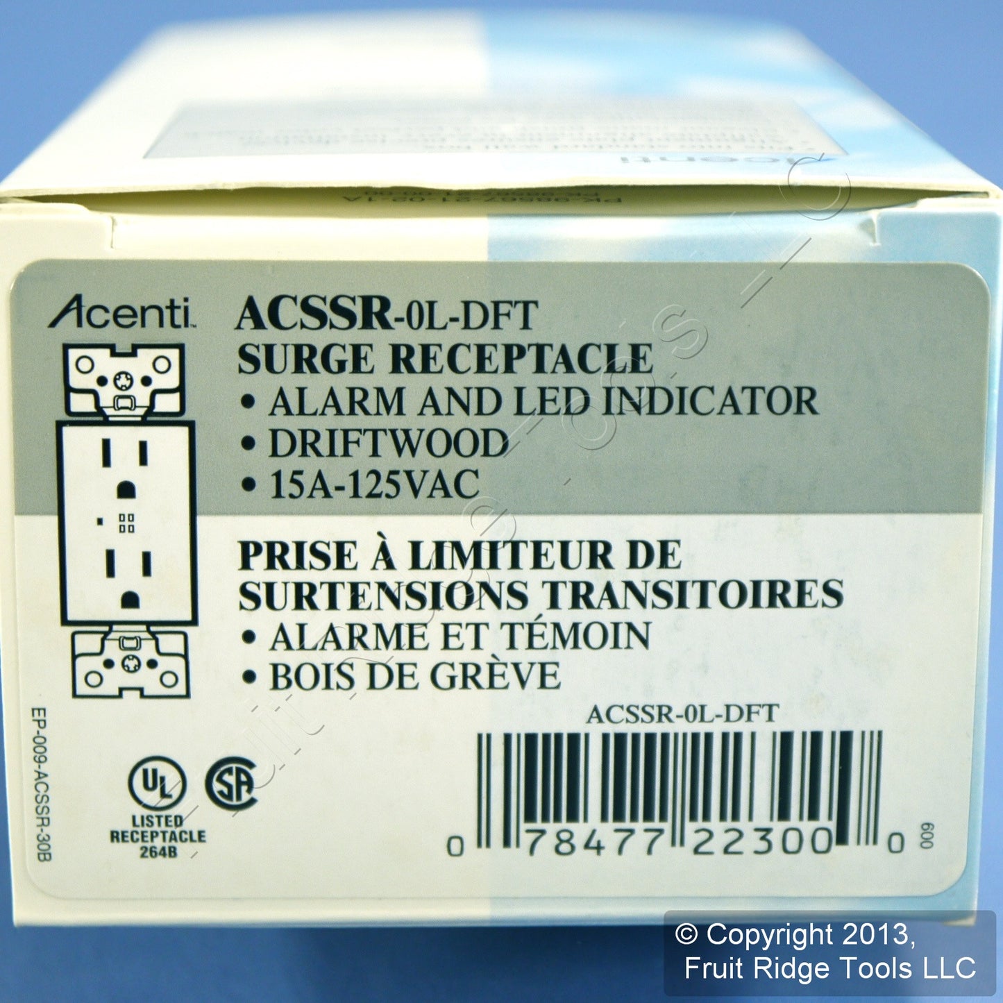 Leviton Driftwood Acenti TVSS Surge Protector Receptacle Outlet 15A ACSSR-L-DFT