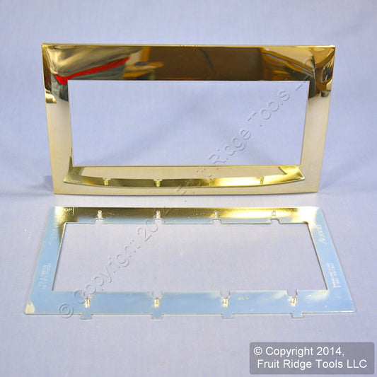 Leviton ACWM4-24K Gold Plated 4-Gang 4-Acenti Gold Plated Finish Wallplate Cover
