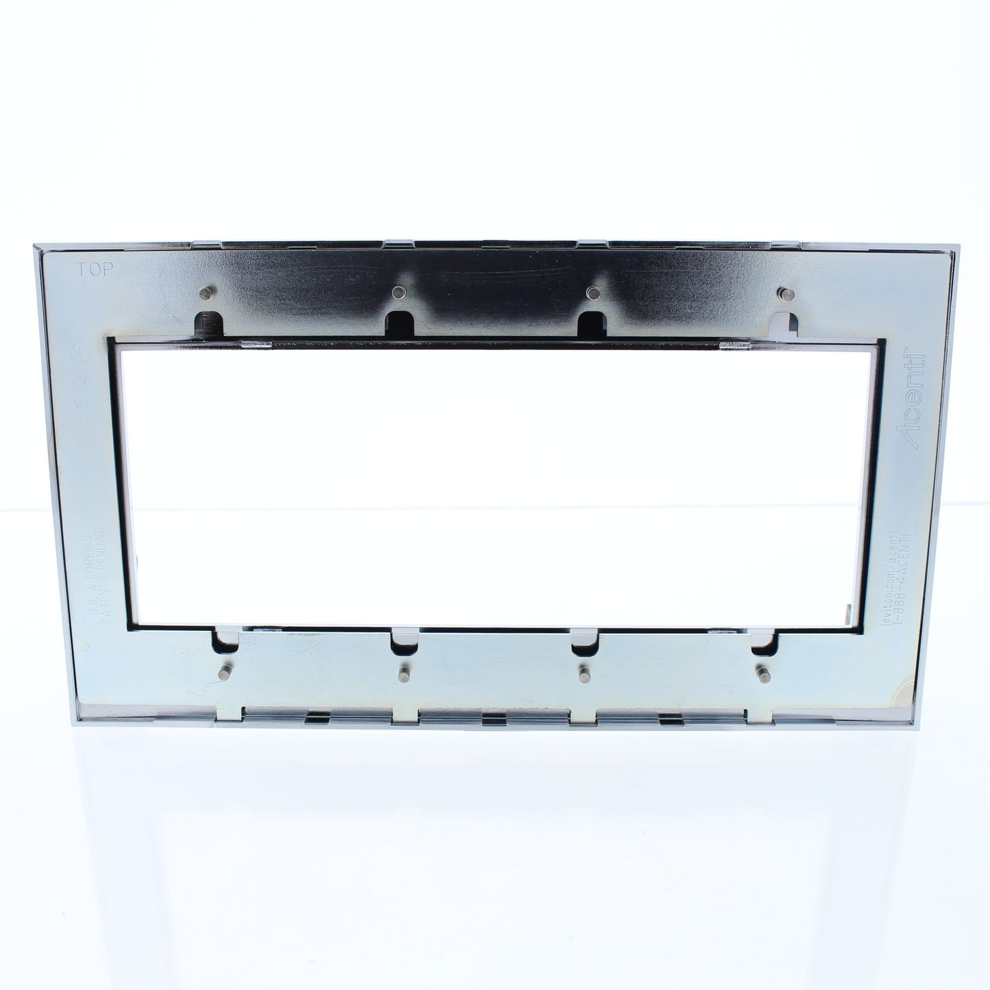 Leviton ACWM4-PCH Chrome 4-Gang 4-Acenti Chrome Plated Finish Wallplate Cover