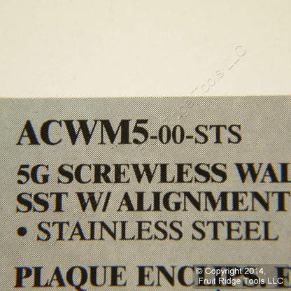 Leviton Stainless Acenti 5G Screwless Snap-On Outlet Switch Wallplate ACWM5-STS