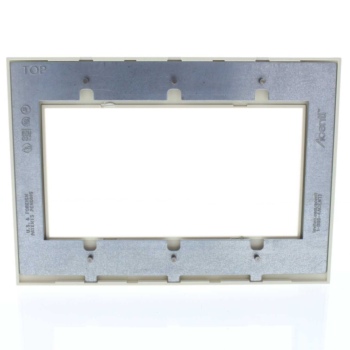 Leviton ACWP3-NTL Natural 3-Gang Acenti Screwless Wallplate with Alignment Cover