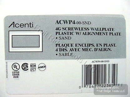 Leviton ACWP4-SND Sand 4-Gang 4-Acenti Engineering Grade Polymer Wallplate Cover