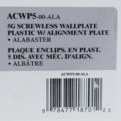 Leviton ACWP5-ALA Alabaster 5-Gang 5-Acenti Engineering Grade Polymer Wallplate