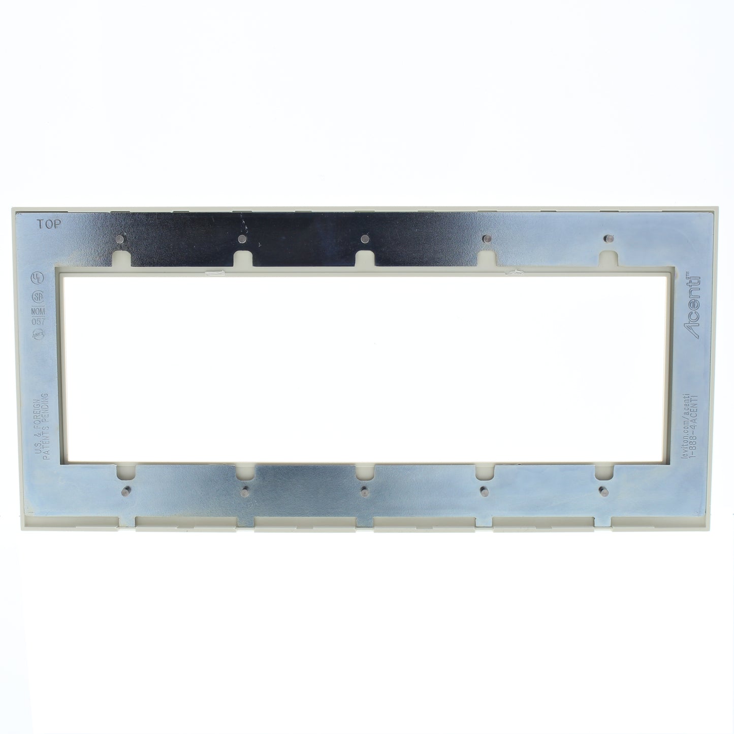 Leviton ACWP5-NTL Natural 5-Gang Acenti Screwless Wallplate with Alignment Cover