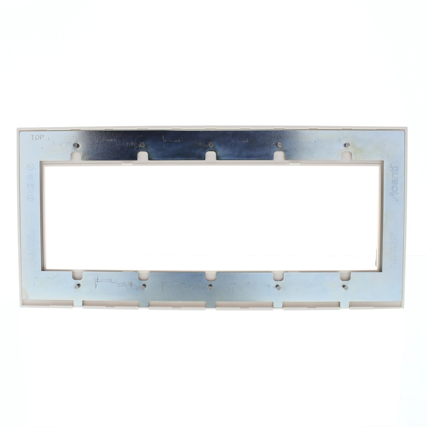 Leviton ACWP5-QTZ Quartz 5-Gang Acenti Screwless Wallplate with Alignment Cover