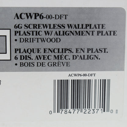 Leviton ACWP6-DFT Driftwood 6-Gang 6-Acenti Engineering Grade Polymer Wallplate