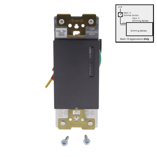 Leviton Slate Acenti Light Dimmer Switch for Fluorescent Lighting