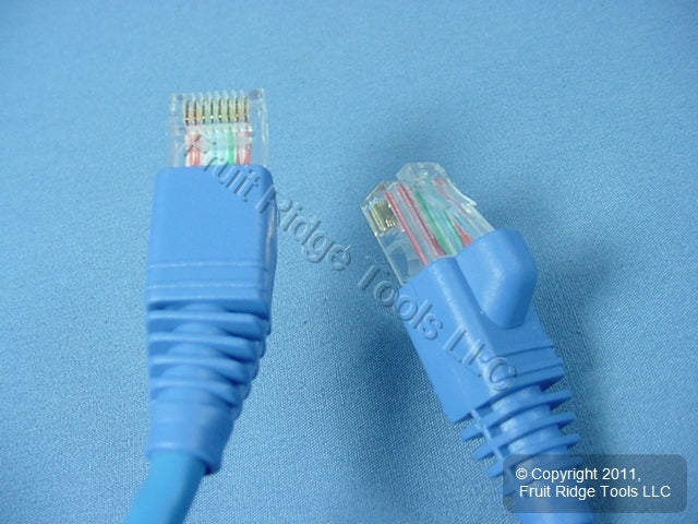 Leviton AG500-03L Blue Cat5e 3ft Ethernet Cable Data Patch Cord Network Booted