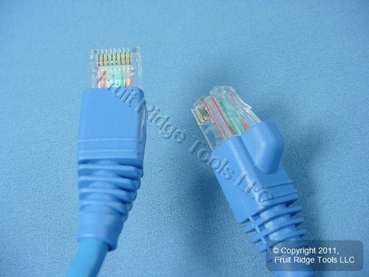 Leviton AG500-03L Blue Cat5e 3ft Ethernet Cable Data Patch Cord Network Booted