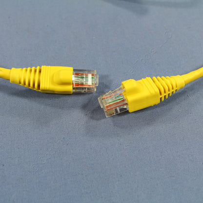 Leviton AG500-03Y Yellow Cat5e 3ft Ethernet Cable Data Patch Cord Network Booted