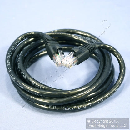 Leviton Black Cat 6+ 7 Ft Ethernet LAN Patch Cord Network Cable Booted AG600-7E