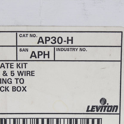 Leviton AP30-H Adapter Plate Kit to Hubbell Pin & Sleeve 30A Back Box 3/4/5-Wire