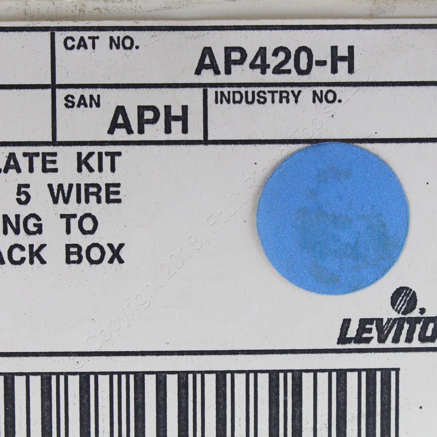 Leviton AP420-H Adapter Plate Kit 20A 4&5 Wire for Mounting to Hubbell Back Box