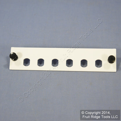 Leviton White FC/ST Empty Fiber Optic Connector 6-Pack Adapter Plate APLW6-STE