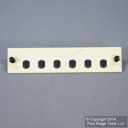 Leviton White FC/ST Empty Fiber Optic Connector 6-Pack Adapter Plate APLW6-STE