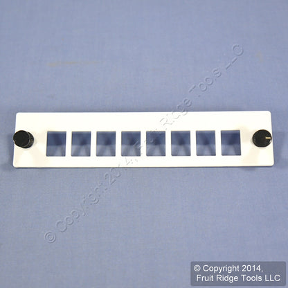 Leviton White SC Empty Fiber Optic Connector 8-Pack Adapter Plate APLW8-SCE