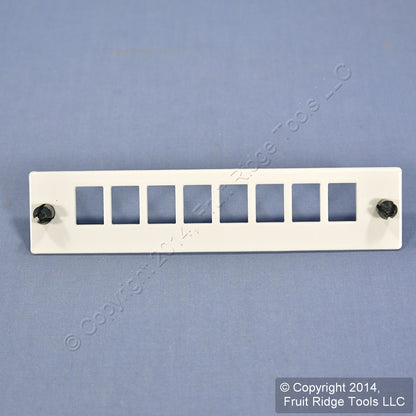 Leviton White SC Empty Fiber Optic Connector 8-Pack Adapter Plate APLW8-SCE
