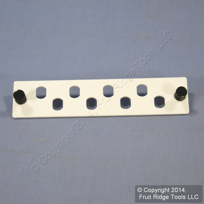 Leviton APLW8-STE White ST Empty Fiber Optic Connector 8-Pack Adapter Plate