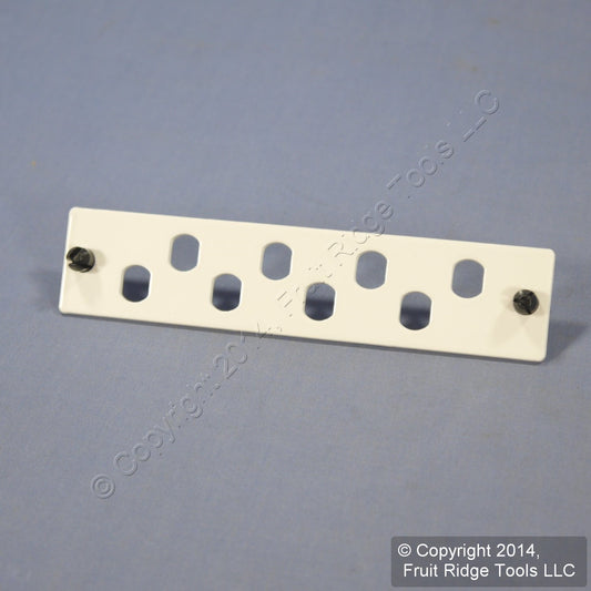 Leviton APLW8-STE White ST Empty Fiber Optic Connector 8-Pack Adapter Plate