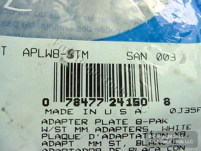 Leviton ST Multimode Fiber Optic Connector 8-Pack Adapter Plate APLW8-STM