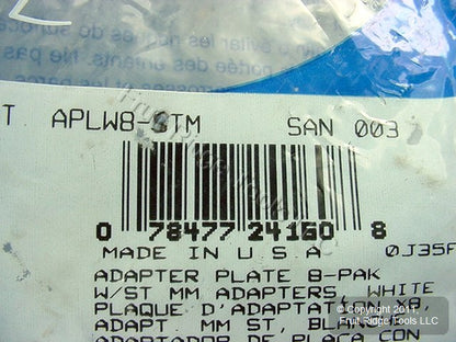 Leviton ST Multimode Fiber Optic Connector 8-Pack Adapter Plate APLW8-STM