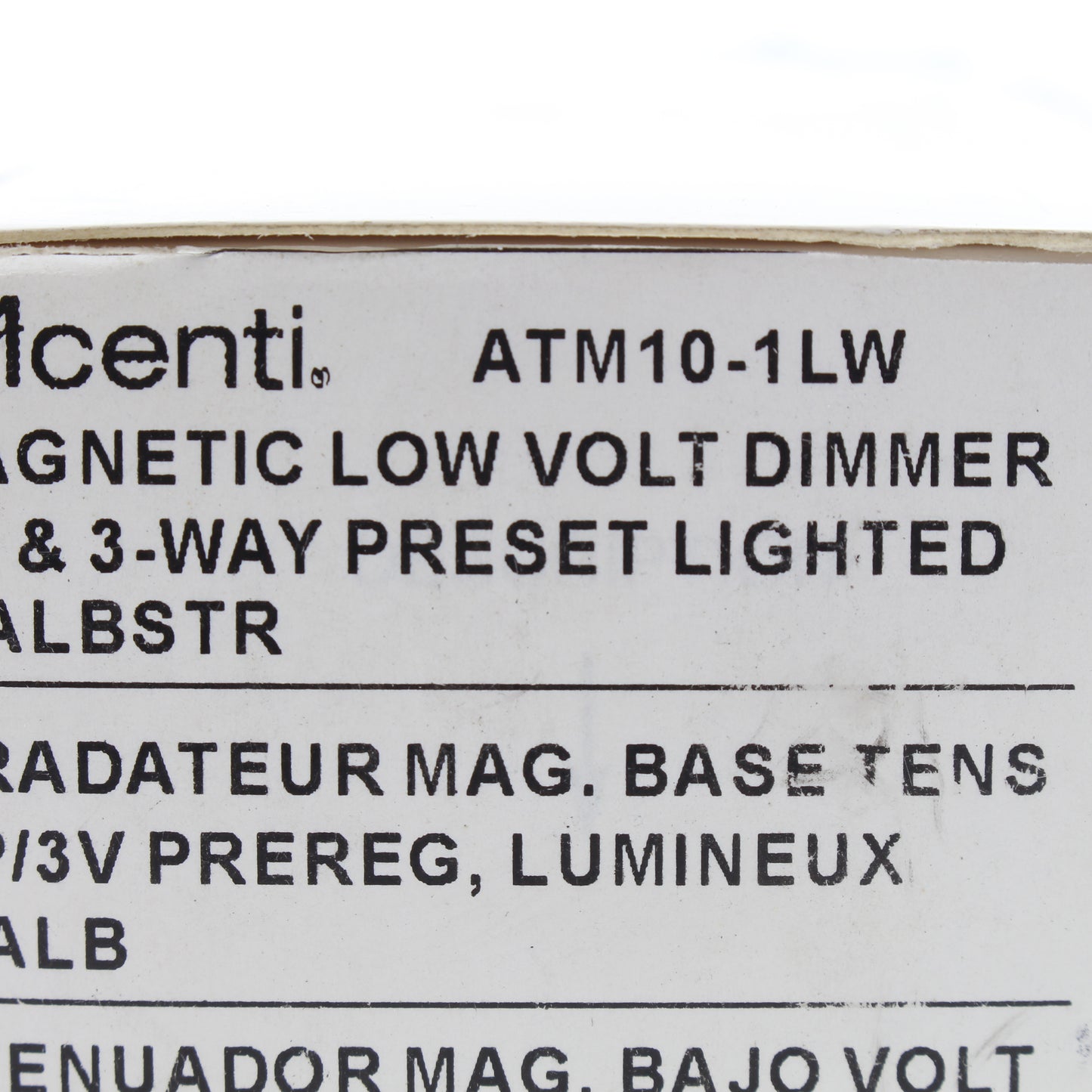 Leviton ATM10-1LW White 3-Way Magnetic Low Volt Dimmer SP & Preset Lighted