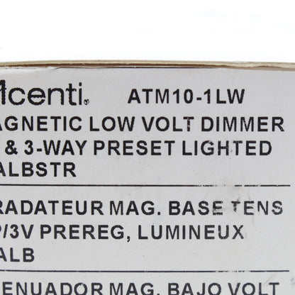 Leviton ATM10-1LW White 3-Way Magnetic Low Volt Dimmer SP & Preset Lighted