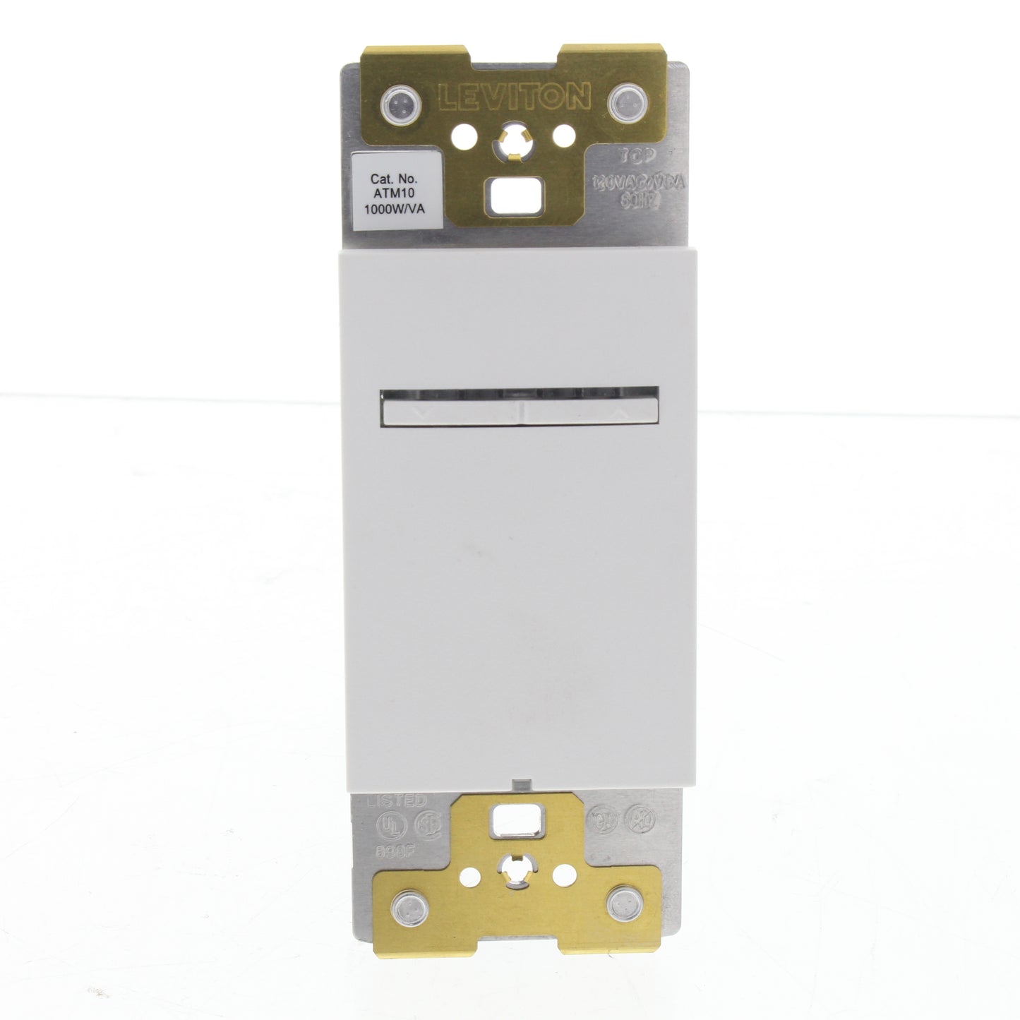 Leviton ATM10-1LW White 3-Way Magnetic Low Volt Dimmer SP & Preset Lighted