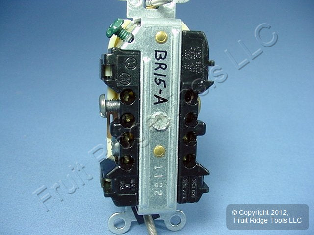 Leviton Almond Commercial Duplex Receptacle Outlet Nema 5-15R 15A Bulk BR15-A