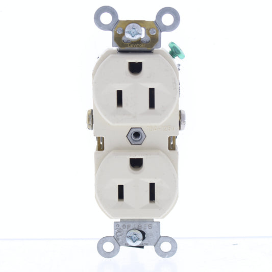 Leviton BR15-A Almond Straight Blade Duplex Receptacle Outlet 5-15 15A Scratched