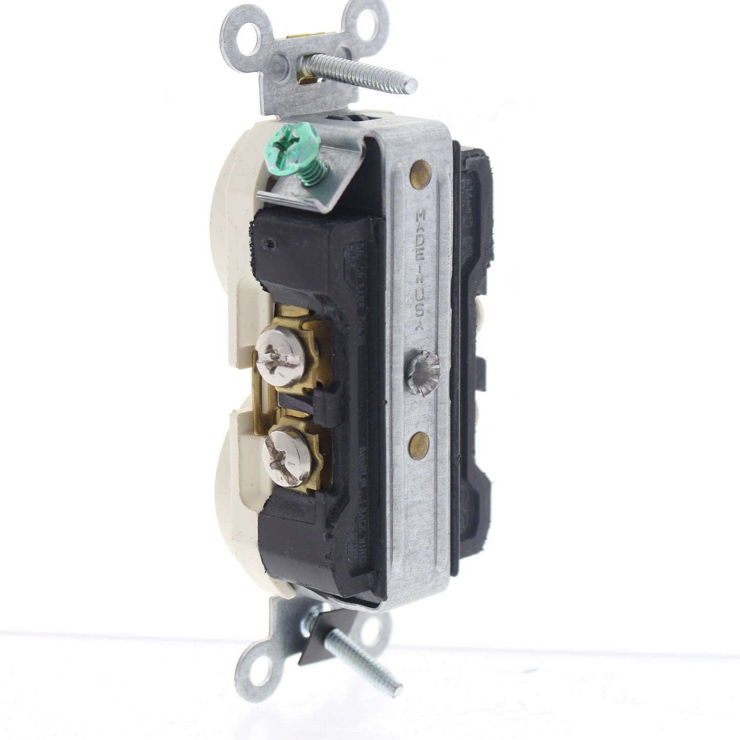 Leviton BR15-A Almond Straight Blade Duplex Receptacle Outlet 5-15 15A Scratched