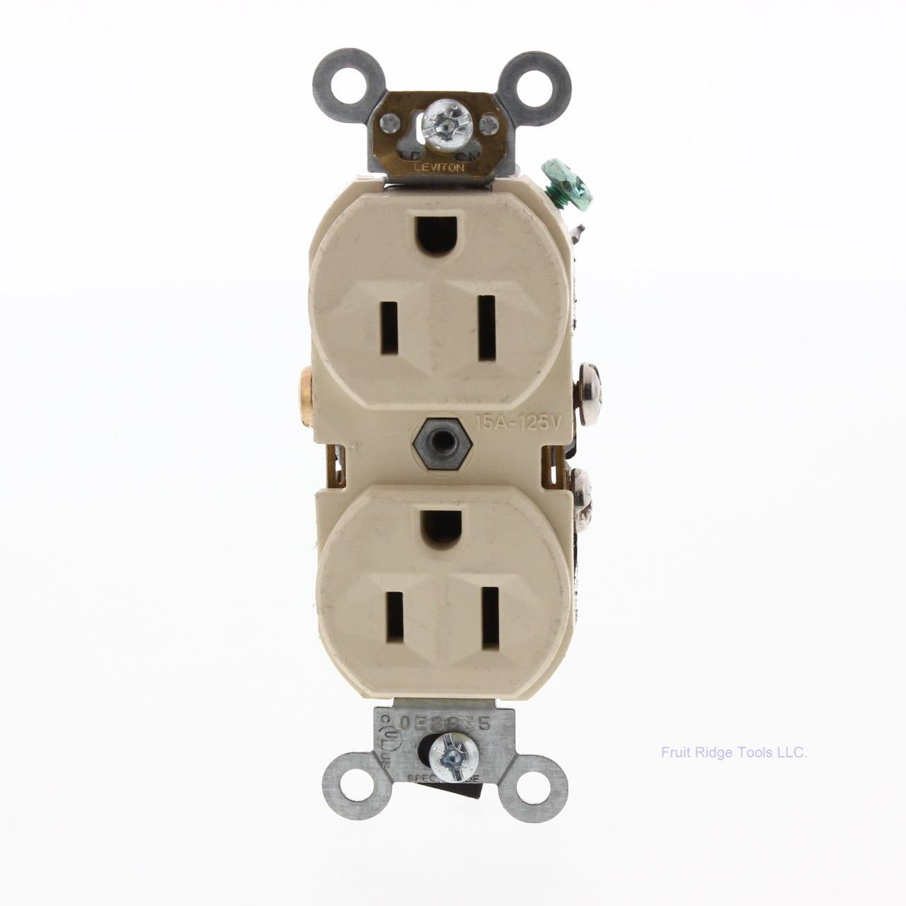 Leviton Ivory Scratched Damaged Duplex Receptacle Outlet 5-15R 15A Clamp BR15-I