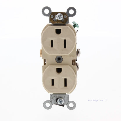 Leviton Ivory Scratched Damaged Duplex Receptacle Outlet 5-15R 15A Clamp BR15-I
