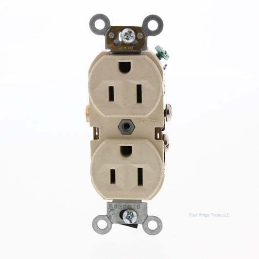 Leviton Ivory Scratched Damaged Duplex Receptacle Outlet 5-15R 15A Clamp BR15-I