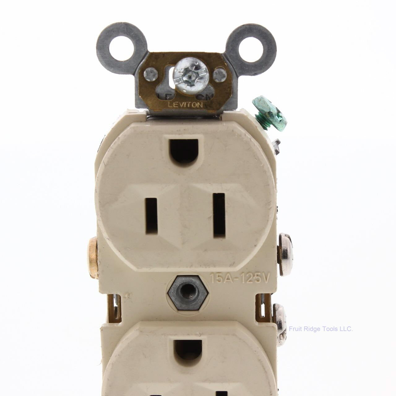 Leviton Ivory Scratched Damaged Duplex Receptacle Outlet 5-15R 15A Clamp BR15-I