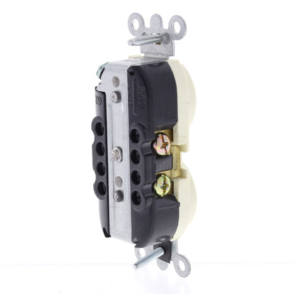Leviton BR15-SA Almond Commercial Duplex Receptacle Outlet NEMA 5-15R 15A