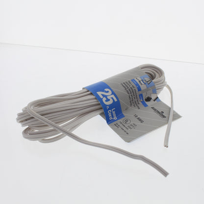 Leviton- WHITE 18AWG 7.62Meter/25FT Vinyl-Insulated Lamp Cord Replacement
