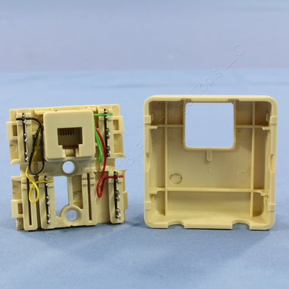 Leviton Ivory 4-Wire Surface Mount Phone Jack Telephone C0245-I