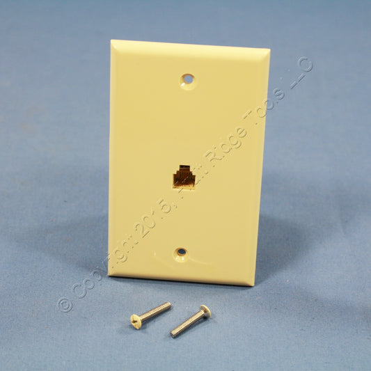 Leviton Ivory 4-Wire Phone Jack Wallplate RJ11 Modular Telephone C0249-I