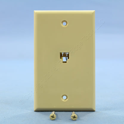5 Leviton Ivory 4-Wire Phone Jack Wallplates RJ11 Modular Telephone C0249-I
