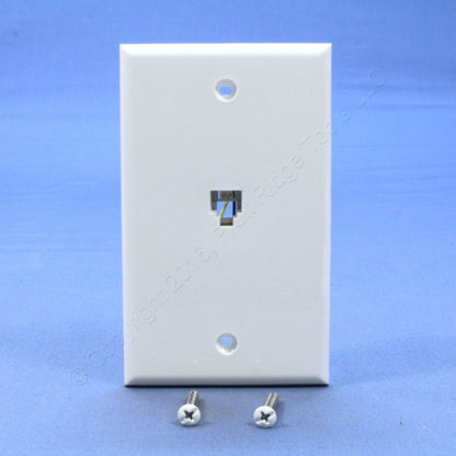 Leviton C0249-W White Unbreakable 1-Gang Telephone Jack Standard Wallplate Cover