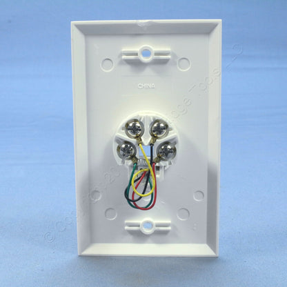 Leviton C0249-W White Unbreakable 1-Gang Telephone Jack Standard Wallplate Cover