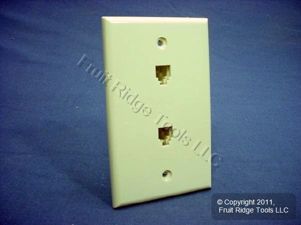 3 Leviton Ivory Duplex Phone Jack Wallplates Telephone C0254-I