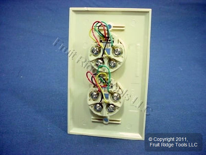3 Leviton Ivory Duplex Phone Jack Wallplates Telephone C0254-I