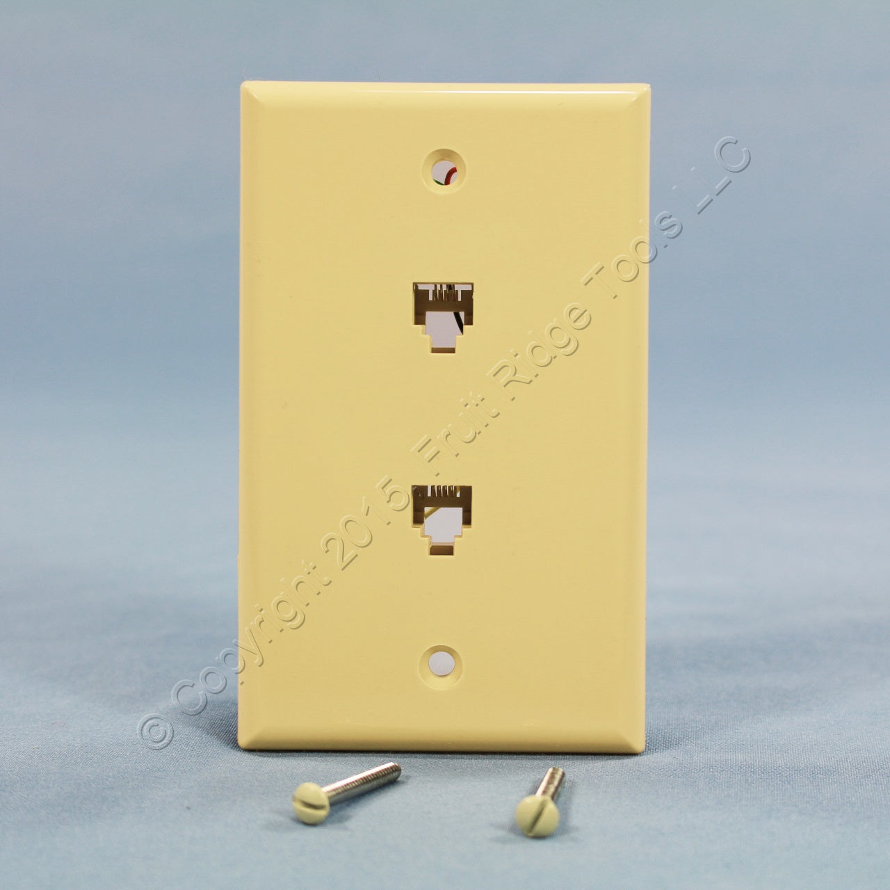 Leviton Ivory Duplex Phone Jack Flush Mount Wallplate Telephone 6P4C C0254-I