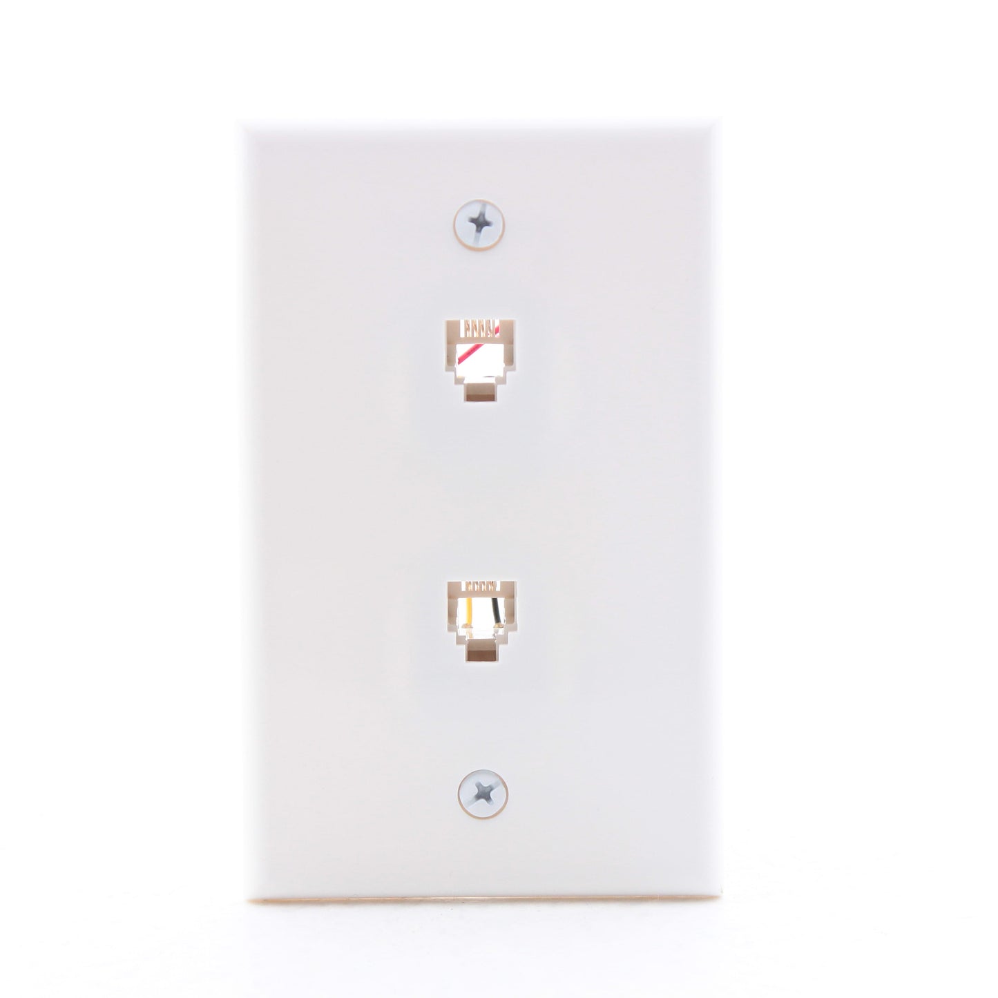 Leviton C0254-W White Flush Mount Duplex Phone Jack Wall Plate Telephone 6P4C