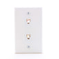 Leviton C0254-W White Flush Mount Duplex Phone Jack Wall Plate Telephone 6P4C